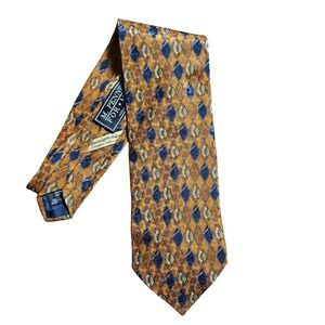 Vintage Ermenegildo Zegna Mens Silk Geometric Necktie Retro Tie Quiet Luxury